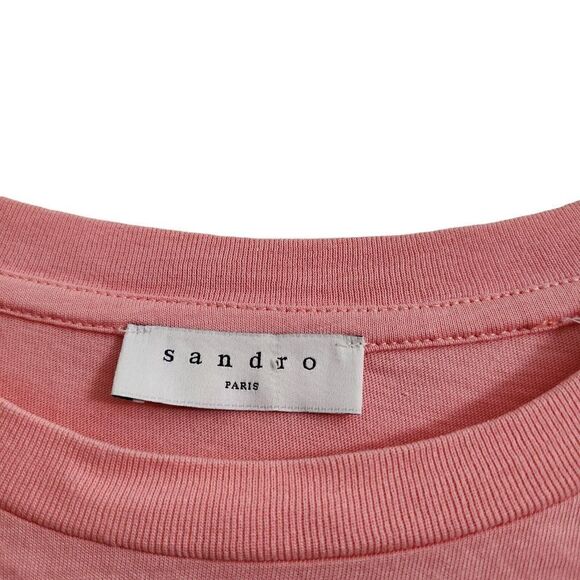 Sandro Paris Top Womens XS 0‎ Pink Alix Cuba With Love Short Sleeve T-shirt - Picture 3 of 9